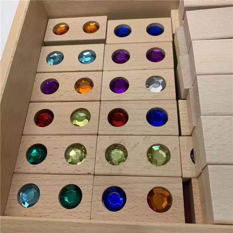 Sparkling Gem Wooden Building Blocks with Wooden Tray - Open Ended Toy ...