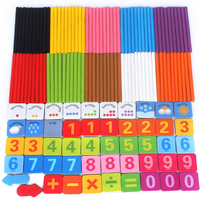 4in1 Wooden Montessori Toys for Toddlers-Math Counting Sticks Magnetic ...