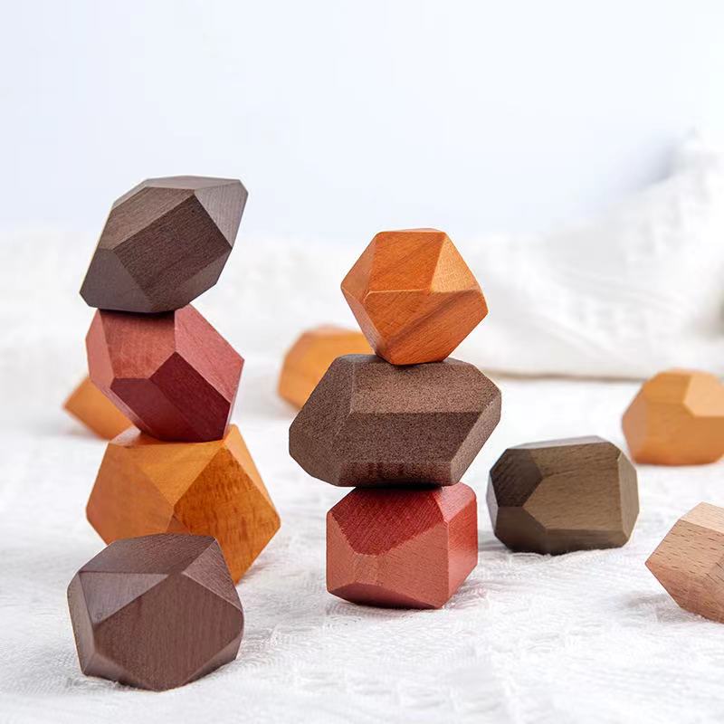 12 Pieces Jumbo Wooden Nature Balance Blocks- Open ended wooden toys ...