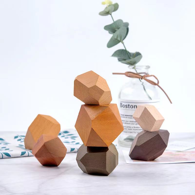 12 Pieces Jumbo Wooden Nature Balance Blocks- Open ended wooden toys ...