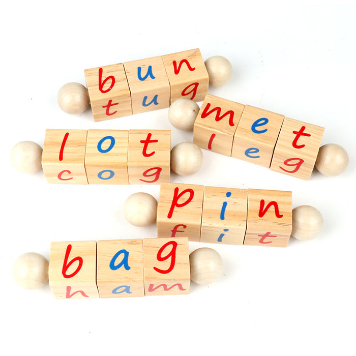 Montessori CVC words Reading Block and Cards Set Early Learning ...