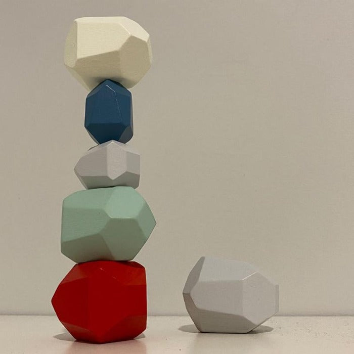 Wooden Balancing Stone Balancing Blocks Fine motor Open and End play ...