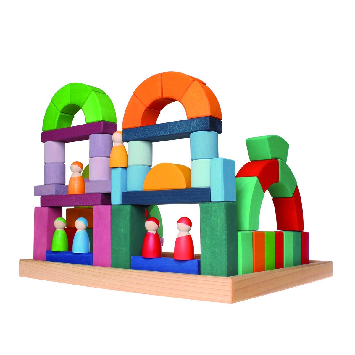 Arch Building Blocks Large Wooden Block Building Set - Pillars and Arches Open ended wooden ...