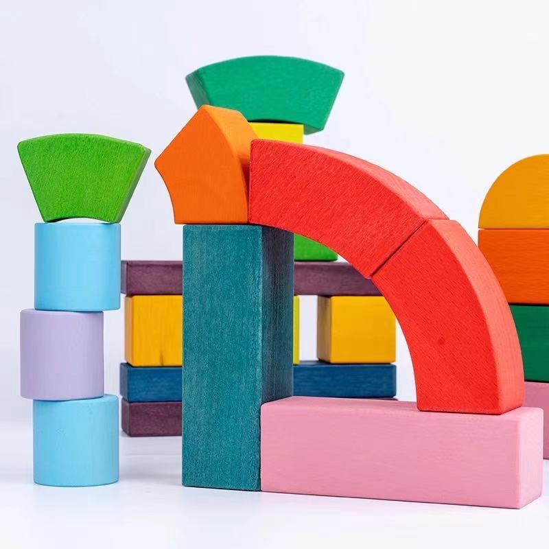 Large Wooden Block Building Set - Pillars and Arches Open ended wooden ...