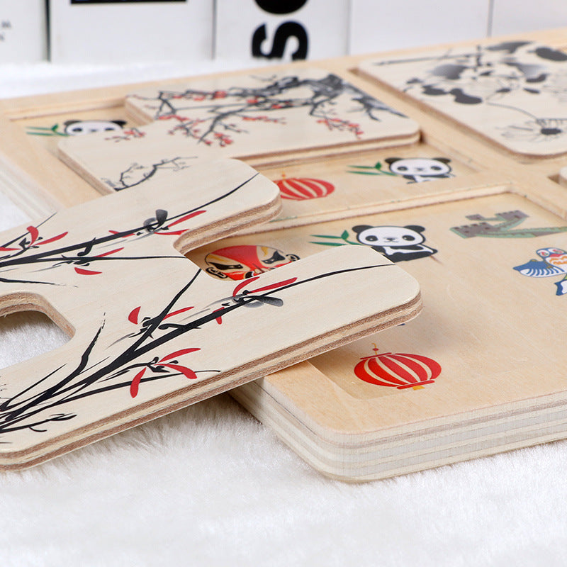 Wooden Chinese Cultural Puzzle - Fine motor skills toys – Specialty ...
