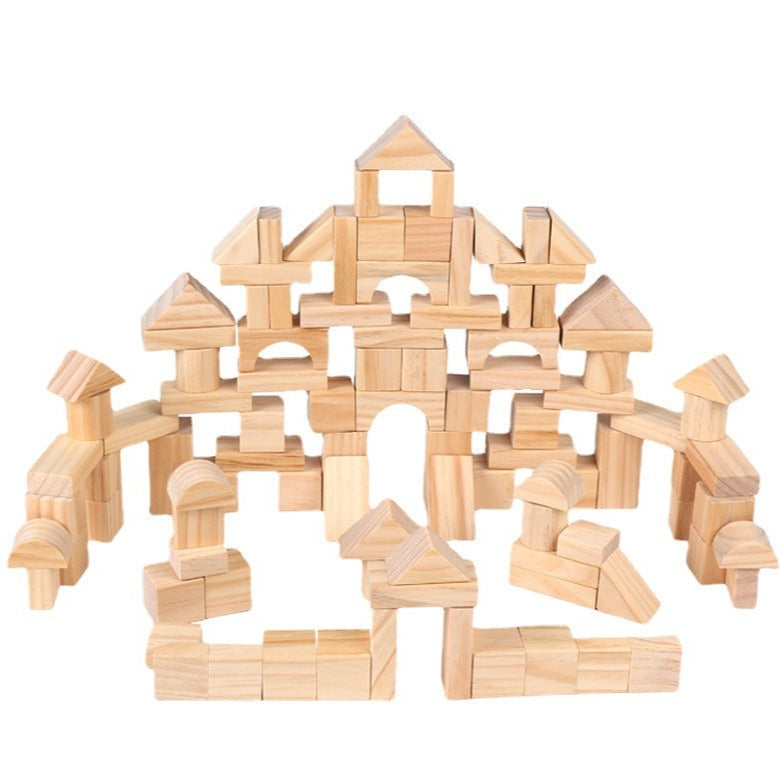 100 Pieces Wooden Building Blocks - Open Ended Wooden Toys – Specialty ...