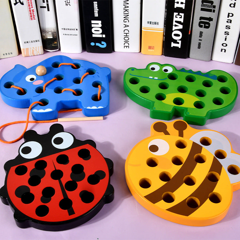 Wooden Animal Threading Rope Game - Fine Motor Skills Toys – Specialty ...